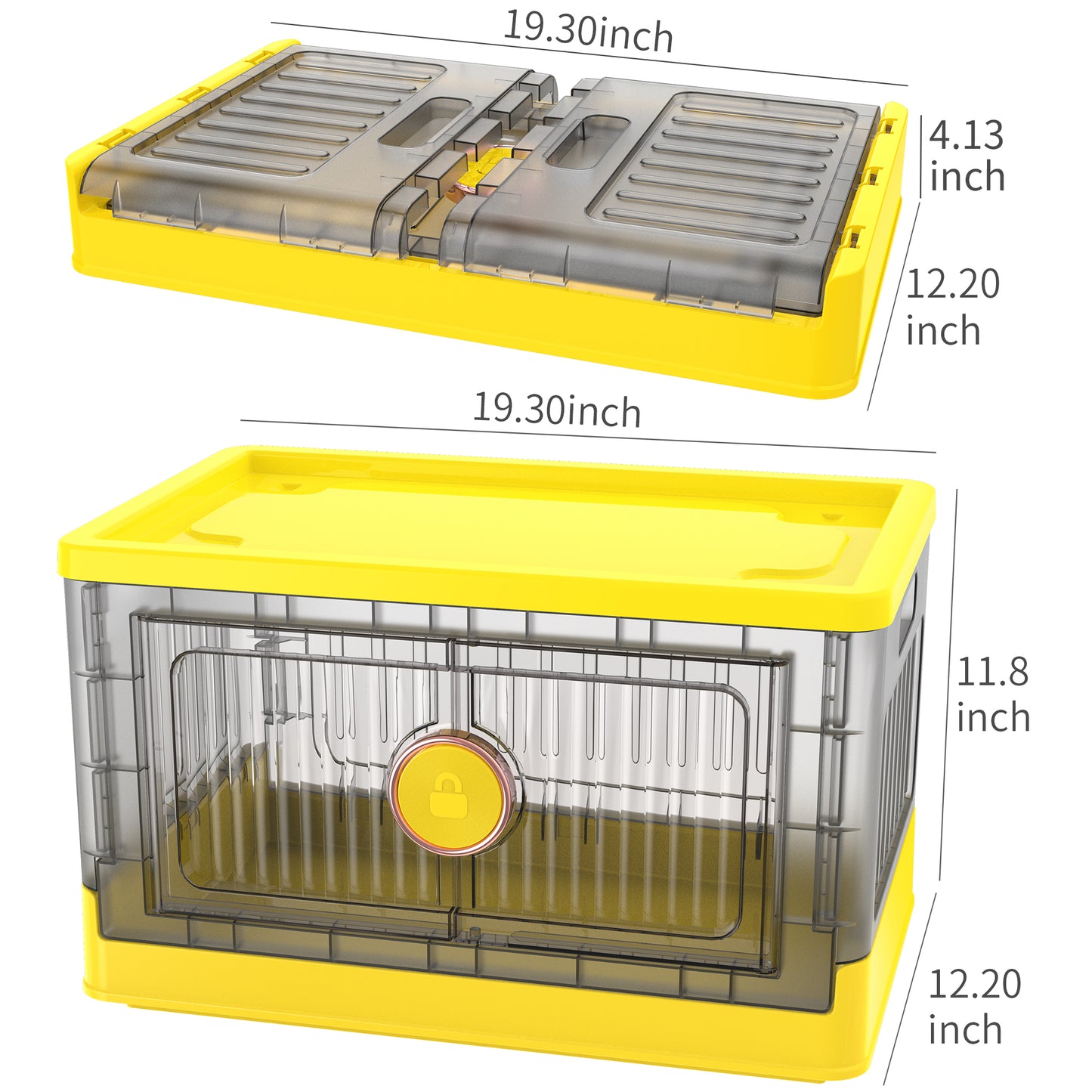 Folding Box, Stackable Toy Bins  (8.4Gal - 3 Pack, Yellow)