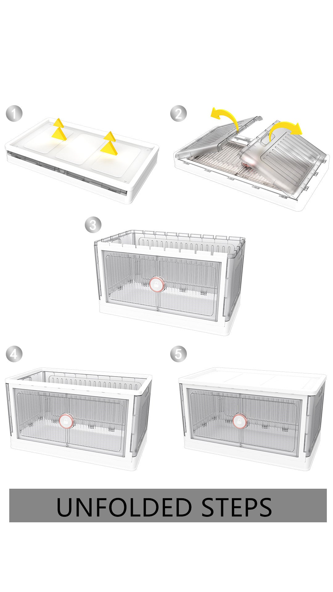 Clothes Organizer Storage Cabinet(19.5Gal，3 Pack, White)