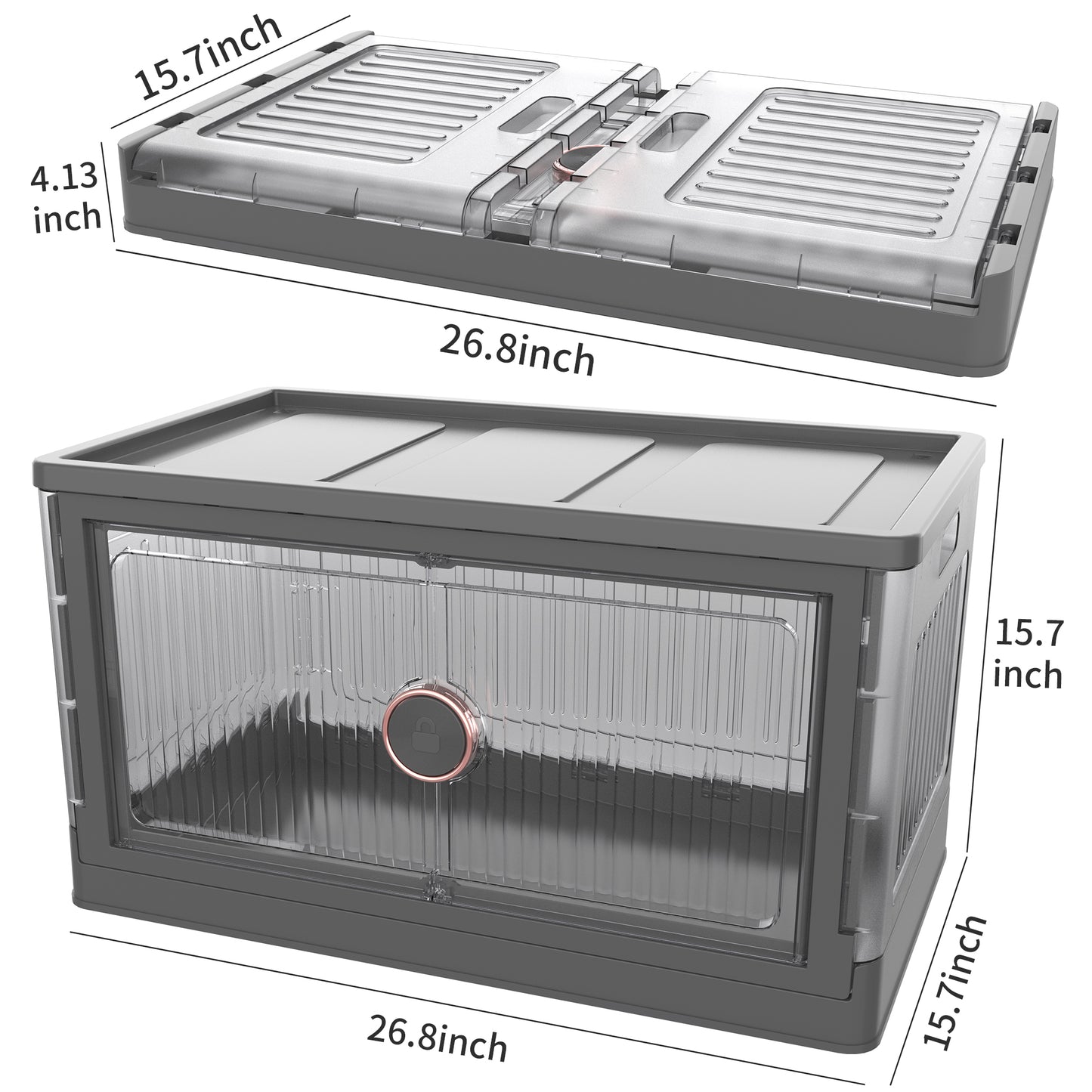 richang Plastic Storage Bins(19.5Gal ,3 Pack, Grey)