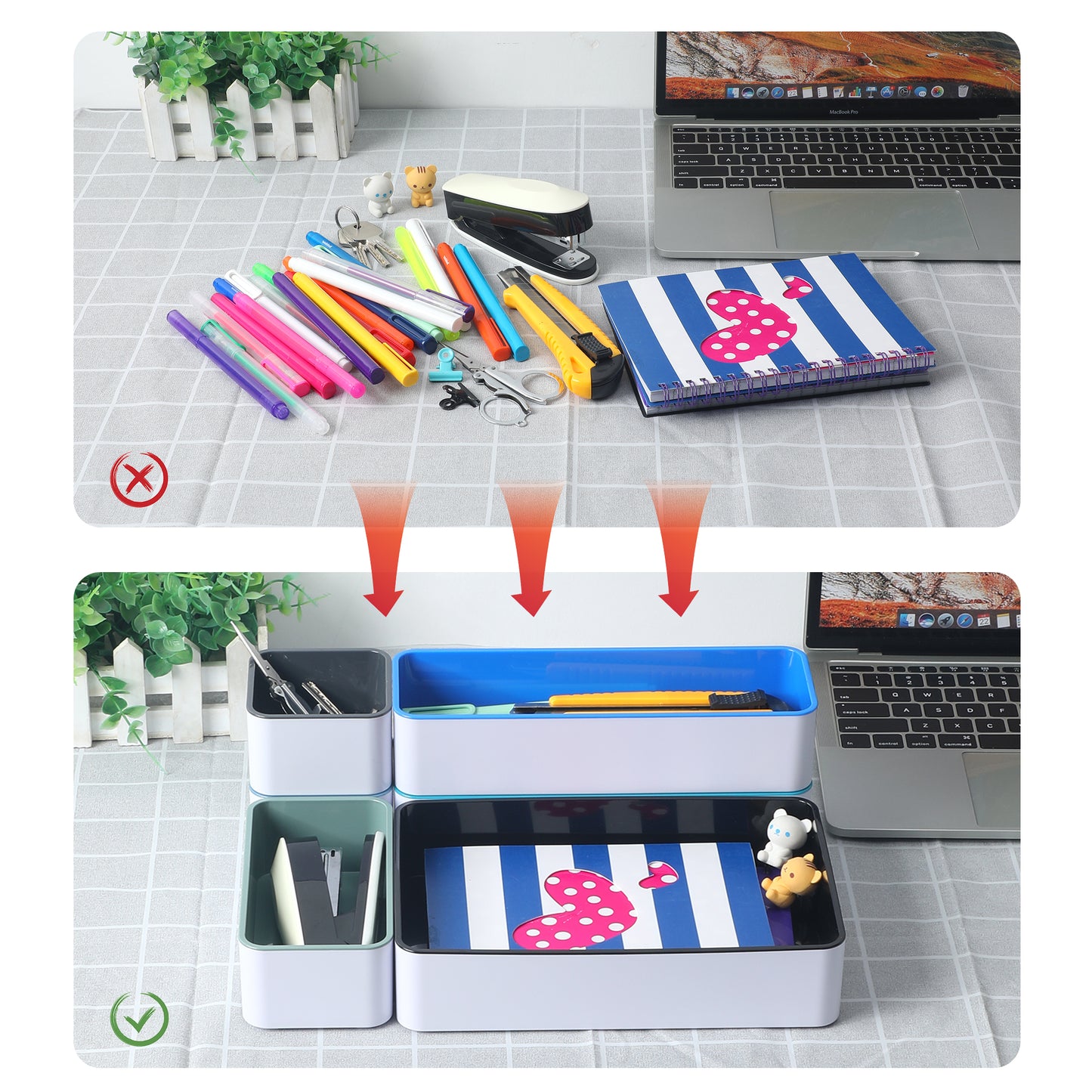 Drawer Organizer Dividers Storage Case(Light4- 6 Pcs)